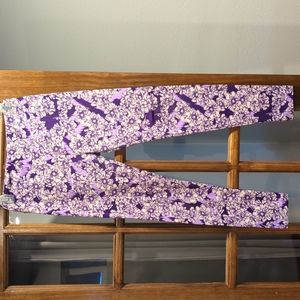 LulaRoe Purple Floral Leggings One Size